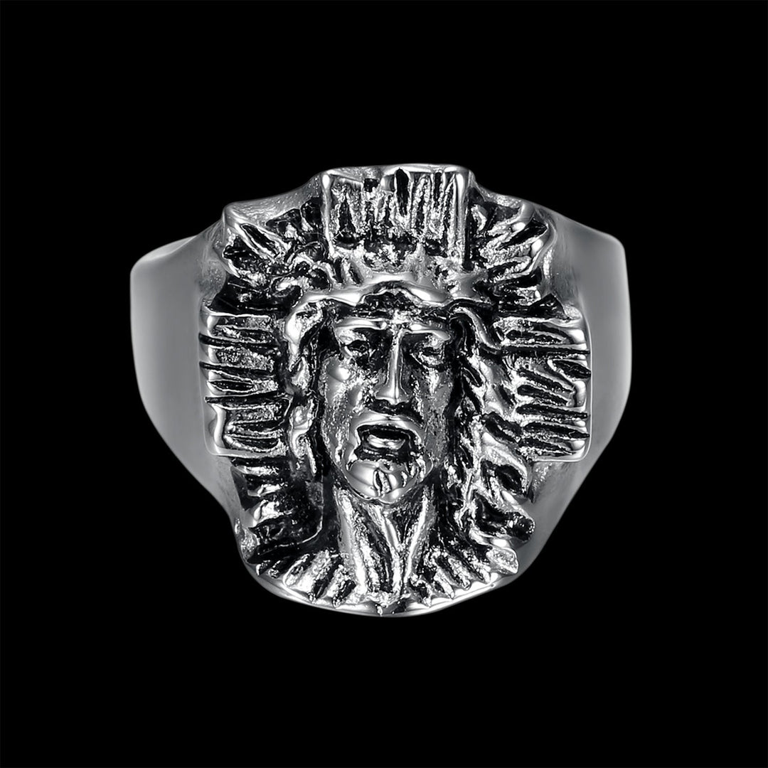 HAND CARVED JESUS RING