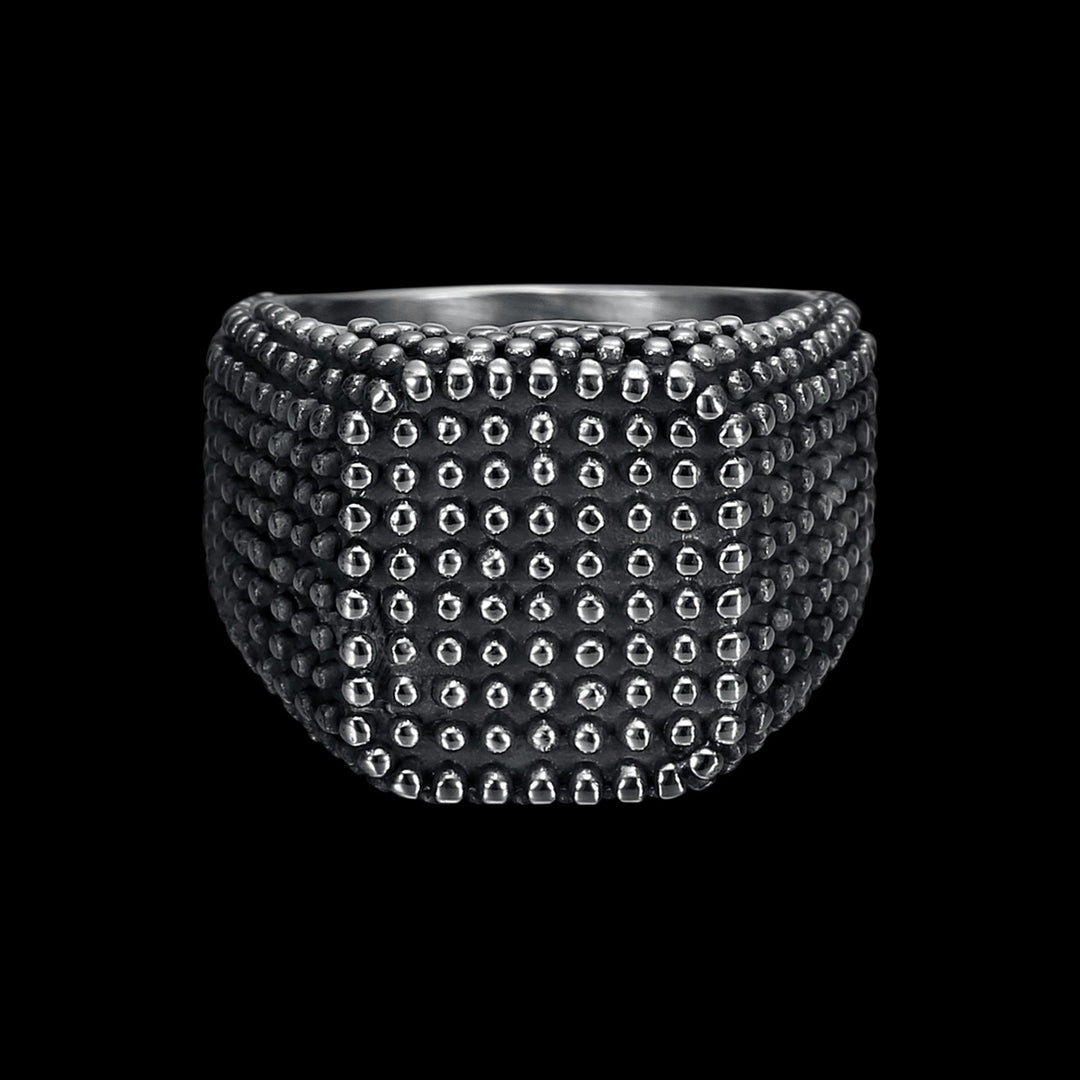 STUDDED PUNK CUBE RING