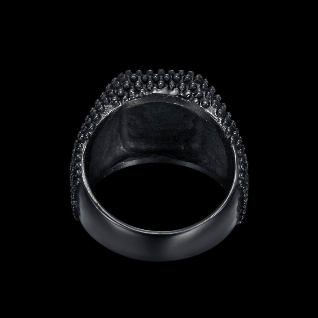 STUDDED PUNK CUBE RING