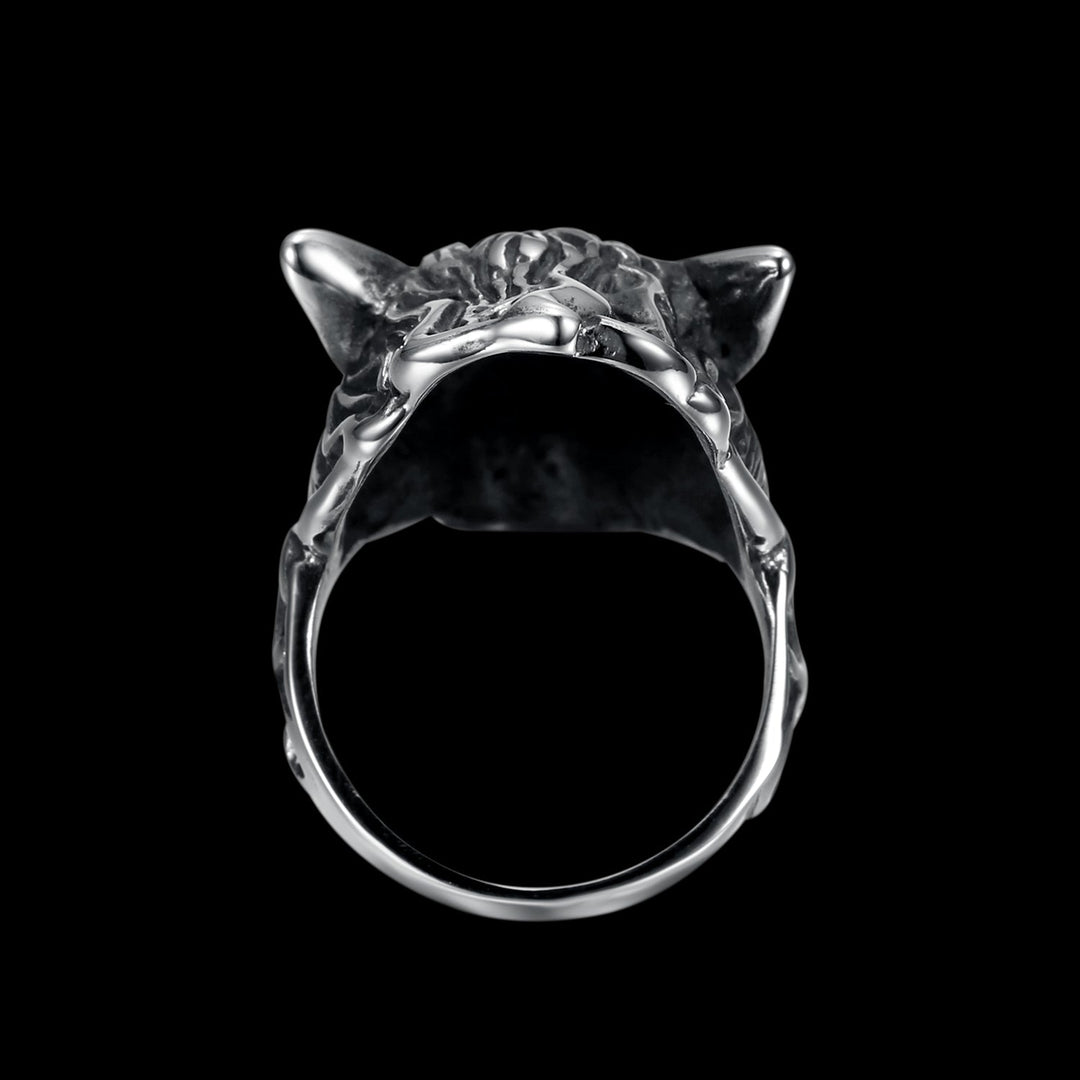 SNARLING WOLF RING