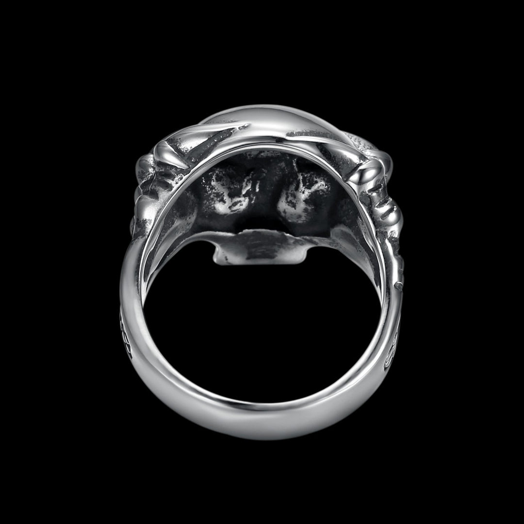 THINKING SKULL BLACK RING