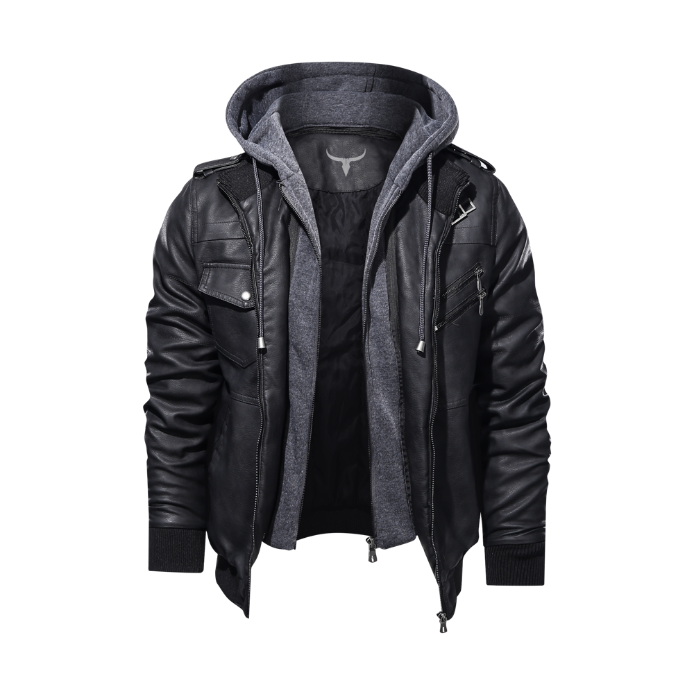 Elliston Leather Hooded Vindication Leather Jacket