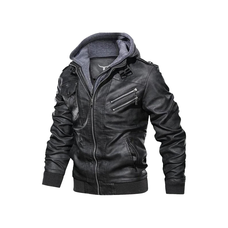 Elliston Leather Hooded Vindication Leather Jacket