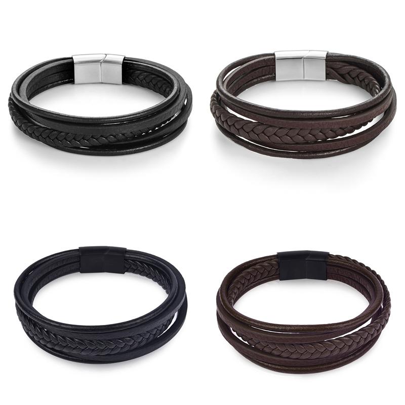 Elliston Leather  Magnetic Rope Chain Bracelet